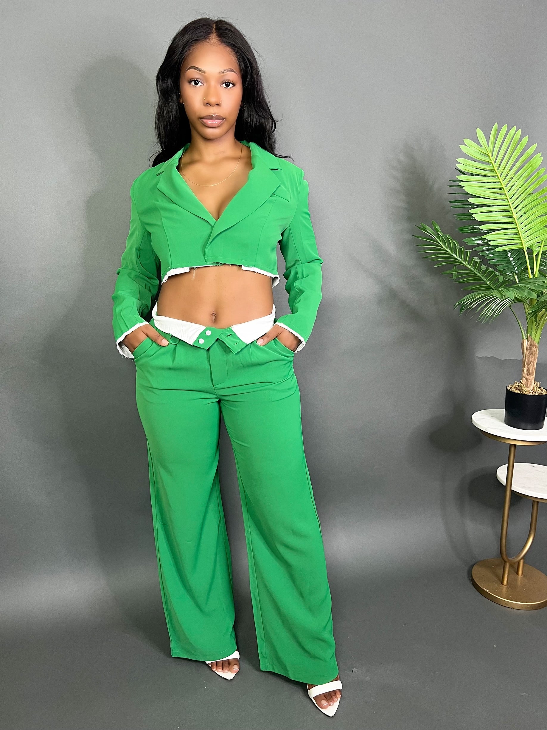 Mrs Green Power Suit – Lena Anthony Collection